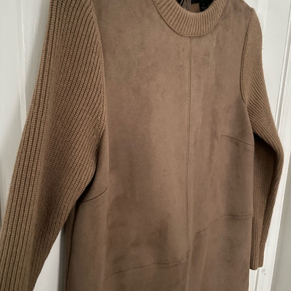 NWOT Ann Taylor Mixed Media Faux Suede and Knit Dress Small - Picture 7 of 7